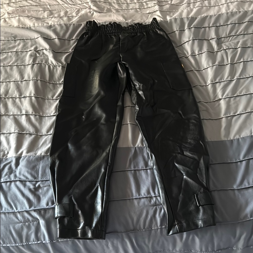 Black Faux Leather Pants